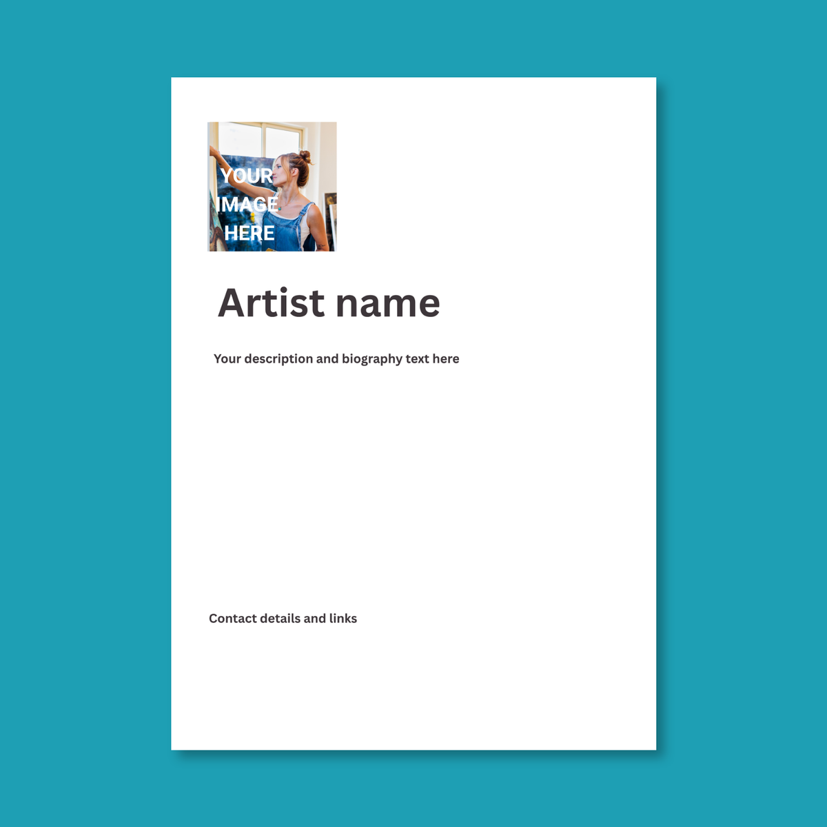 Exhibition Artist Description card